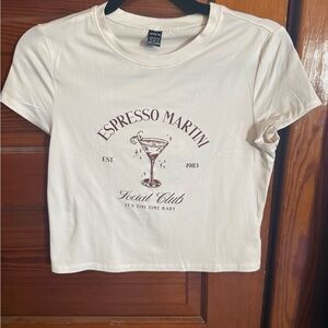 SHEIN white Graphic Crop Top